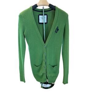 Vintage Abercrombie & Fitch, Women's Cardigan, Green, Medium, Y2K